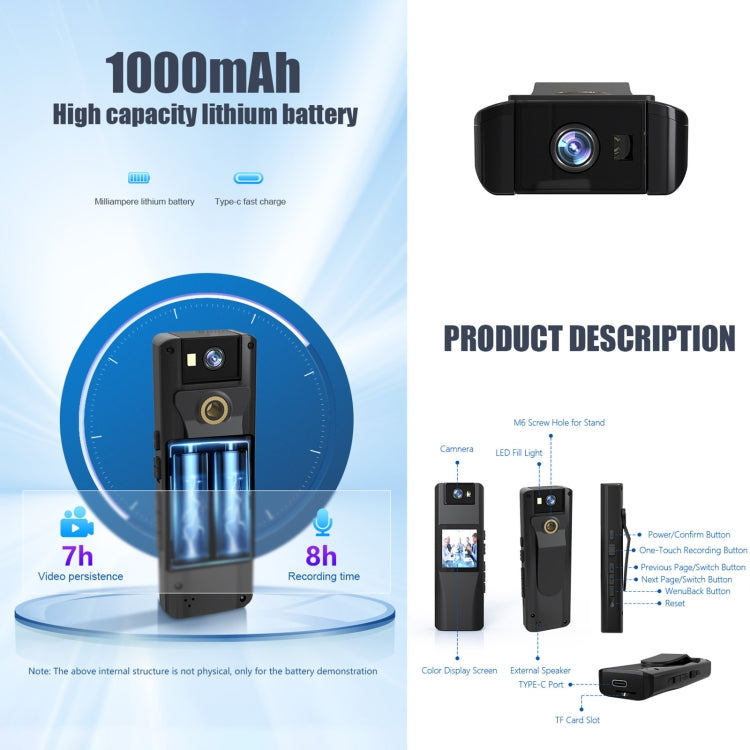 L12 Cámara de grabación de video para conferencias con rotación de 180 grados Mini cámara WiFi HD 720P