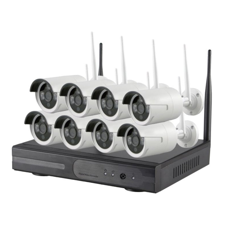 K9608W-PE2013W 8CH HD 960P 1.3 Mega Pixel 2.4GHz WiFi Cámara Bullet IP + Kit NVR, K9608W-PE2013W