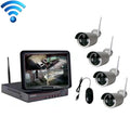 K9104E-PE2013C 4CH HD 960P 1,3 megapíxeles 2,4 GHz WiFi cámara tipo bala IP kit NVR con pantalla LCD de 10,1 pulgadas, K9104E-PE2013C
