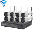 Cámara tipo bala IP WiFi de 8 canales HD 720P de 1,0 megapíxeles y 2,4 GHz + kit NVR, 8CH HD