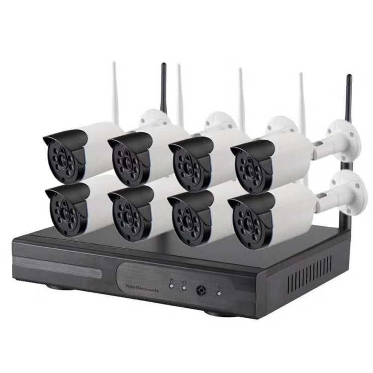 Cámara tipo bala IP WiFi de 8 canales HD 720P de 1,0 megapíxeles y 2,4 GHz + kit NVR, 8CH HD