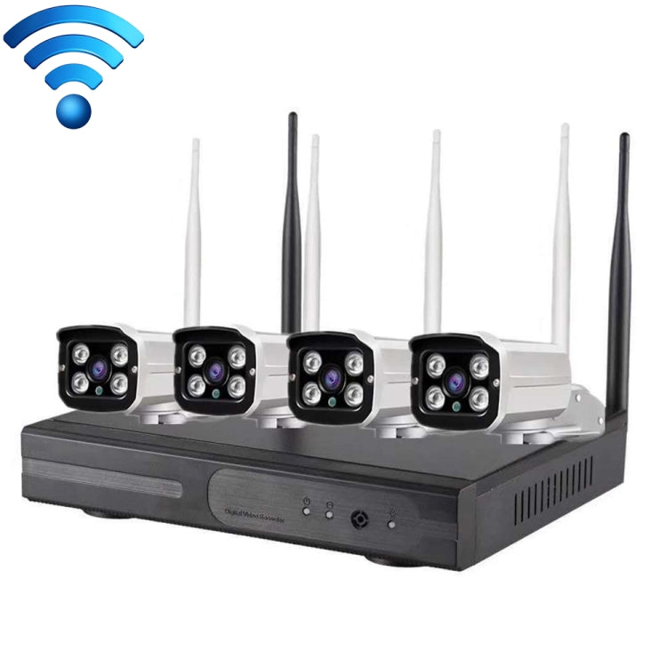 Cámara Bullet IP WiFi 4CH HD 720P 1.0 Megapíxeles 2.4GHz + Kit NVR, 4CH HD 720P