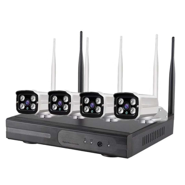 Cámara Bullet IP WiFi 4CH HD 720P 1.0 Megapíxeles 2.4GHz + Kit NVR, 4CH HD 720P