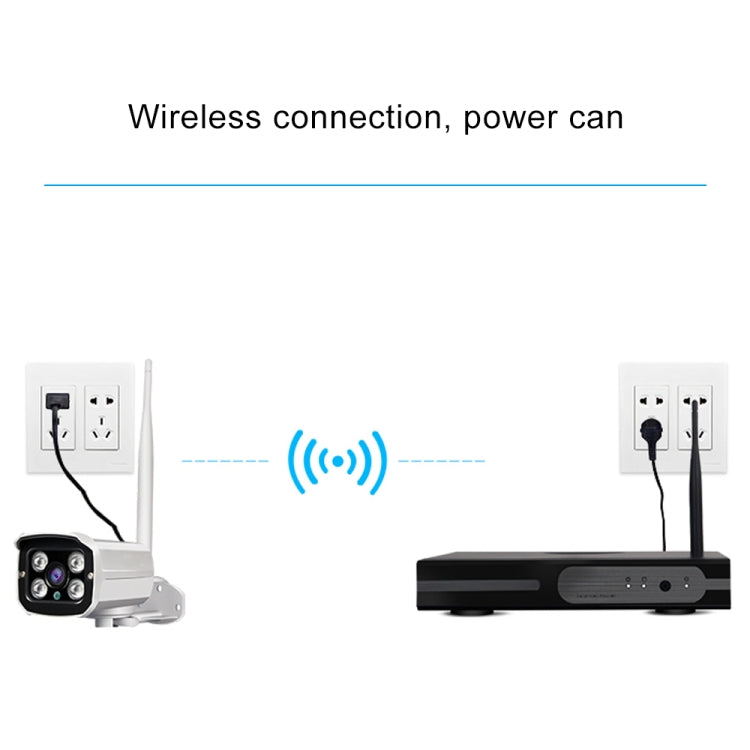 Cámara Bullet IP WiFi 4CH HD 720P 1.0 Megapíxeles 2.4GHz + Kit NVR, 4CH HD 720P