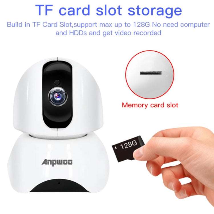 Anpwoo-YT003 2,0 Mega lente de 3,6 mm gran angular 1080P cámara con monitor WIFI inteligente, compatible con visión nocturna y almacenamiento de expansión de tarjeta TF, enchufe de la UE, YT003