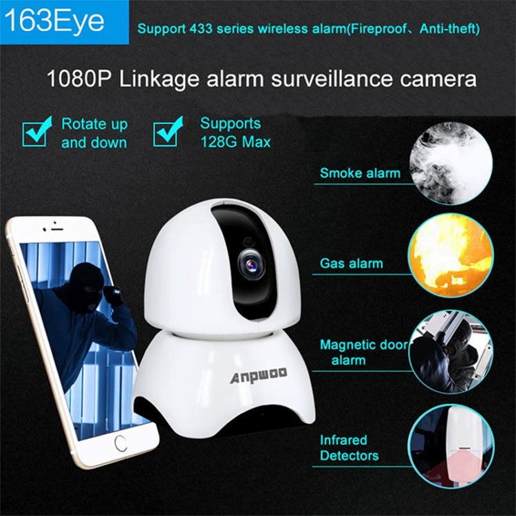 Anpwoo-YT003 2,0 Mega lente de 3,6 mm gran angular 1080P cámara con monitor WIFI inteligente, compatible con visión nocturna y almacenamiento de expansión de tarjeta TF, enchufe de la UE, YT003