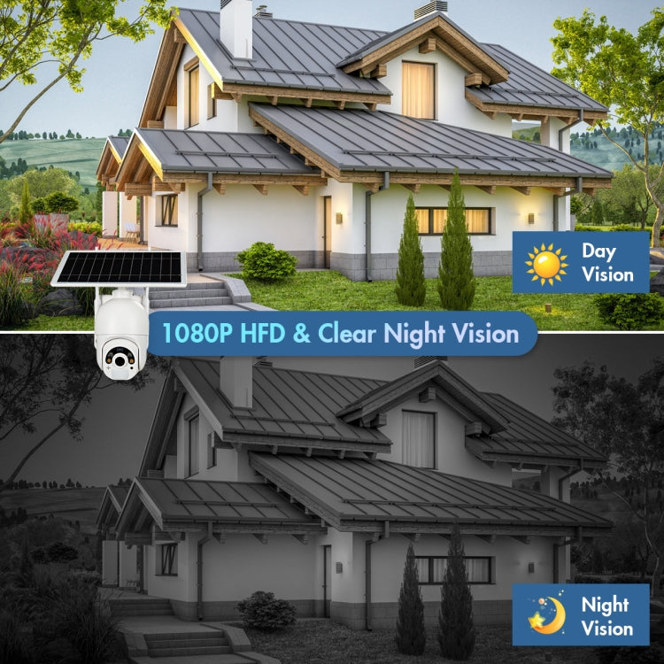 Cámara T22 1080P Full HD con energía Solar, red 4G, versión UE, compatible con alarma PIR, visión nocturna, Audio bidireccional, tarjeta TF, 4G (EU Version), 4G (US Version)