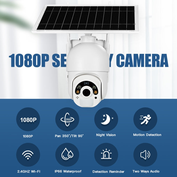 Cámara T22 1080P Full HD con energía Solar, red 4G, versión UE, compatible con alarma PIR, visión nocturna, Audio bidireccional, tarjeta TF, 4G (EU Version), 4G (US Version)