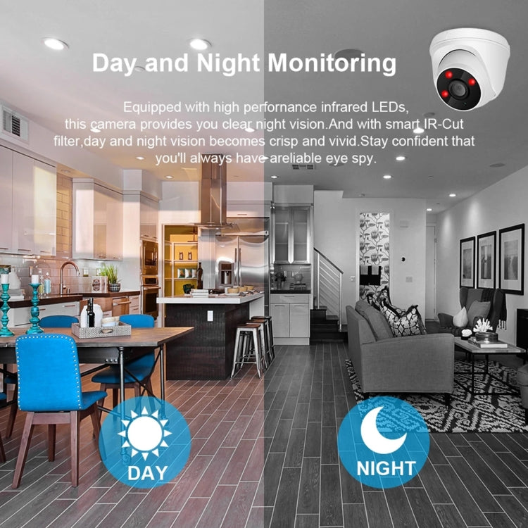 533H2 / IP POE (alimentación a través de Ethernet) Cámara IP 1080P Cámara de vigilancia de seguridad para el hogar, compatible con visión nocturna y vista remota del teléfono, 533H2