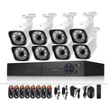 A8B3 / Kit Sistema DVR de vigilancia 8CH 1080N y cámara tipo bala resistente a la intemperie HD 720P 1.0MP, compatible con visión nocturna por infrarrojos y monitor remoto P2P y teléfono, A8B3 / Kit 8CH Black, A8B3 / Kit 8CH White