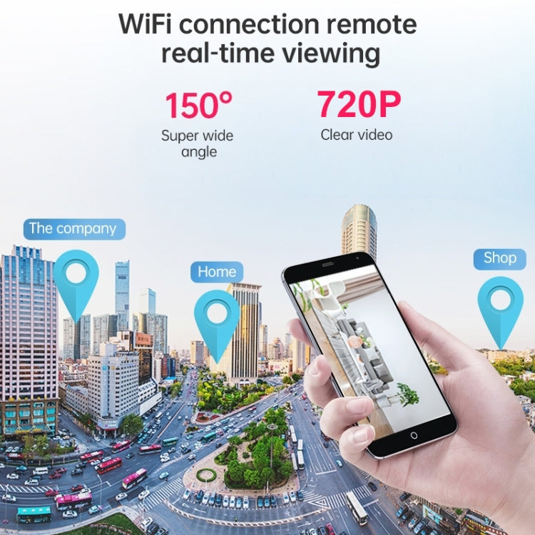 Grabador gran angular de cámara de red inalámbrica Wifi A9 720P, A9 720P (White), A9 720P (Black)