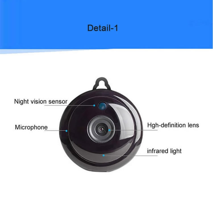 Anpwoo MN001 3518Ev200 1.0 MP Mini HD WiFi cámara IP con 6 LED infrarrojos, compatible con detección de movimiento, visión nocturna y tarjeta TF (máx. 64 GB), MN001