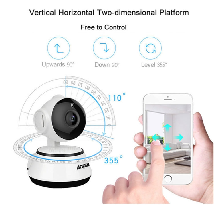Cámara IP Anpwoo YT001 720P HD WiFi con 6 LED infrarrojos, compatible con detección de movimiento, visión nocturna y tarjeta TF (máx. 64 GB), YT001