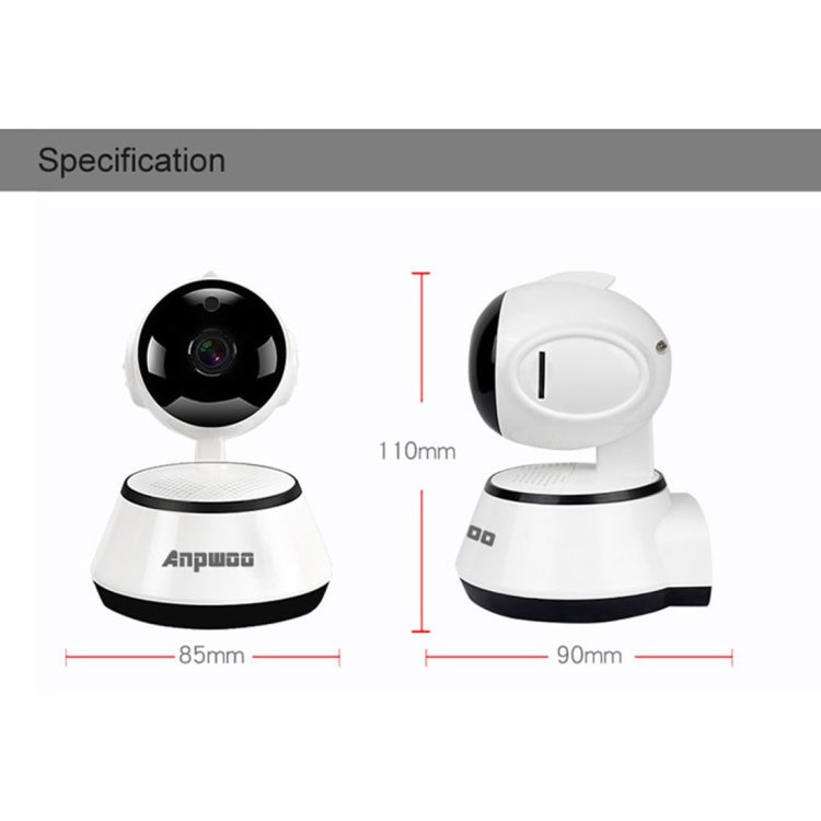 Cámara IP Anpwoo YT001 720P HD WiFi con 6 LED infrarrojos, compatible con detección de movimiento, visión nocturna y tarjeta TF (máx. 64 GB), YT001