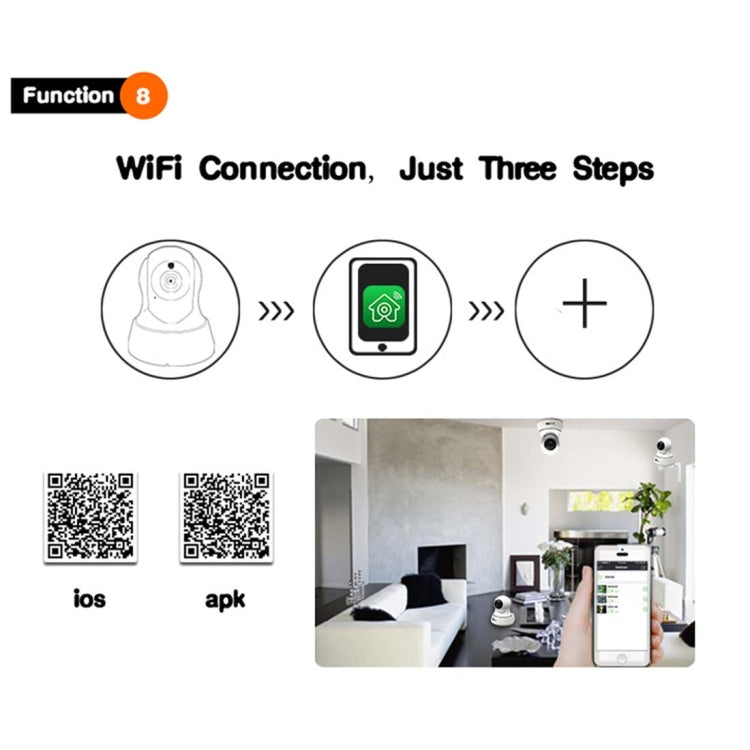 Cámara IP Anpwoo YT002 Ingenic T10 720P HD WiFi con 11 LED infrarrojos, compatible con detección de movimiento, visión nocturna y tarjeta TF (máx. 64 GB), YT002