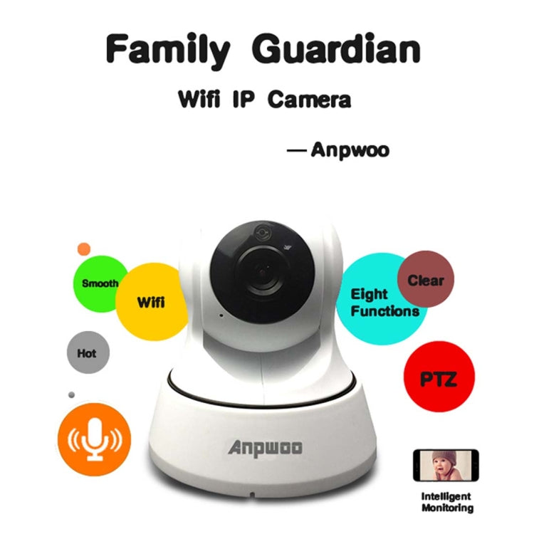 Cámara IP Anpwoo YT002 Ingenic T10 720P HD WiFi con 11 LED infrarrojos, compatible con detección de movimiento, visión nocturna y tarjeta TF (máx. 64 GB), YT002