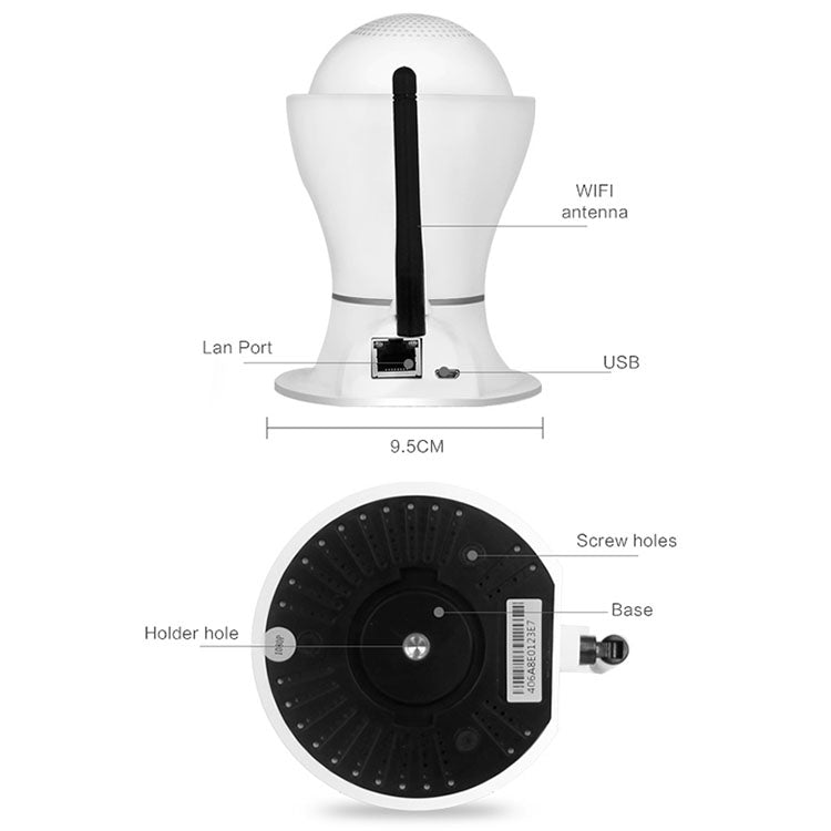 Cámara IP Anpwoo Hercules GM8135 + SC2145 1080P HD WiFi, compatible con detección de movimiento, visión nocturna por infrarrojos y tarjeta TF (máx. 128 GB), Hercules