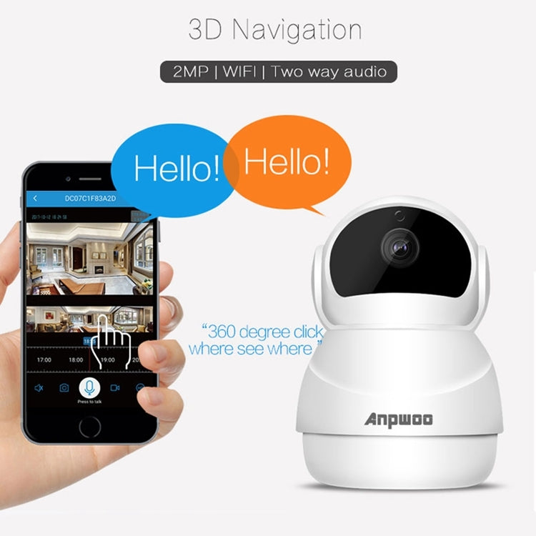 Cámara IP Anpwoo Warrior GM8135 + SC2145 1080P HD WiFi, compatible con detección de movimiento, visión nocturna por infrarrojos y tarjeta TF (máx. 128 GB), Warrior
