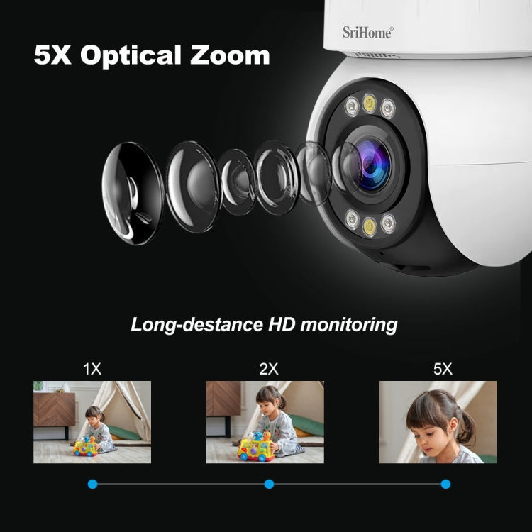 SriHome SH046 Sistema de cámara de seguridad para el hogar inalámbrico de bajo consumo de energía FHD de 4,0 millones de píxeles, SH046