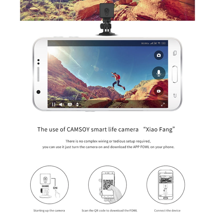 CAMSOY S1T 1080P WiFi Cámara de acción de red inalámbrica Grabadora gran angular, S1T