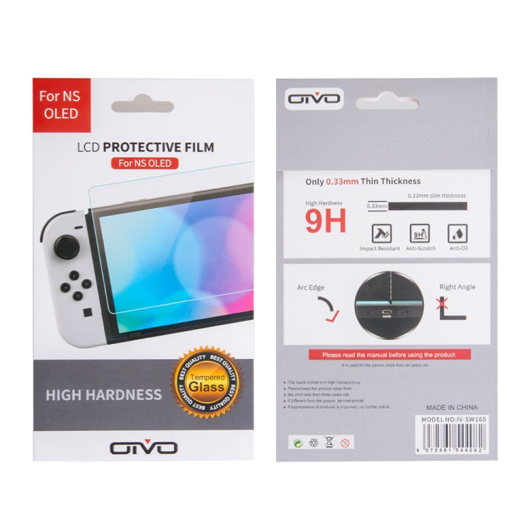 OIVO IV-SW160 Película de vidrio templado de pantalla de dureza 9H de espesor 0,33 mm para Nintendo Switch OLED, IV-SW160