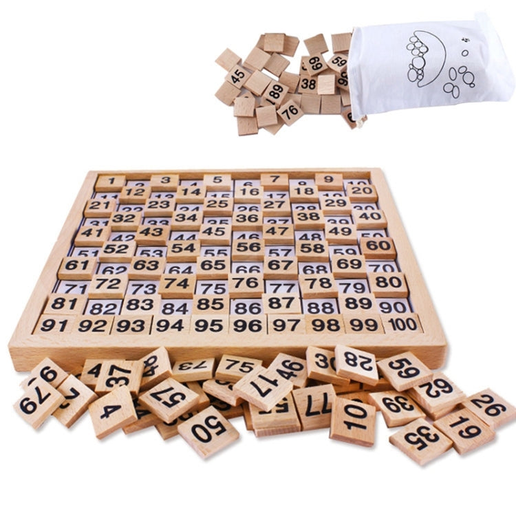 Material didáctico Montessori de madera, juguete de placa de tablero de conteo de números consecutivos de matemáticas 1 - 100, 1 - 100 Consecutive Numbers Counting Board