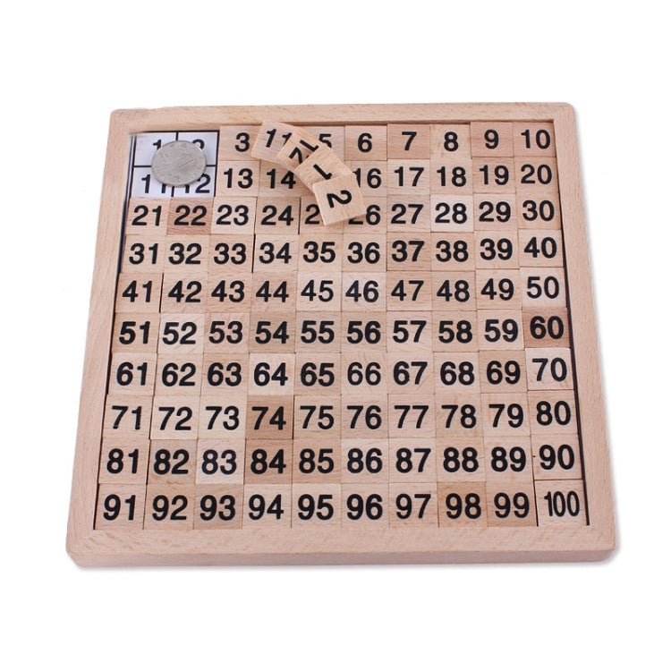 Material didáctico Montessori de madera, juguete de placa de tablero de conteo de números consecutivos de matemáticas 1 - 100, 1 - 100 Consecutive Numbers Counting Board
