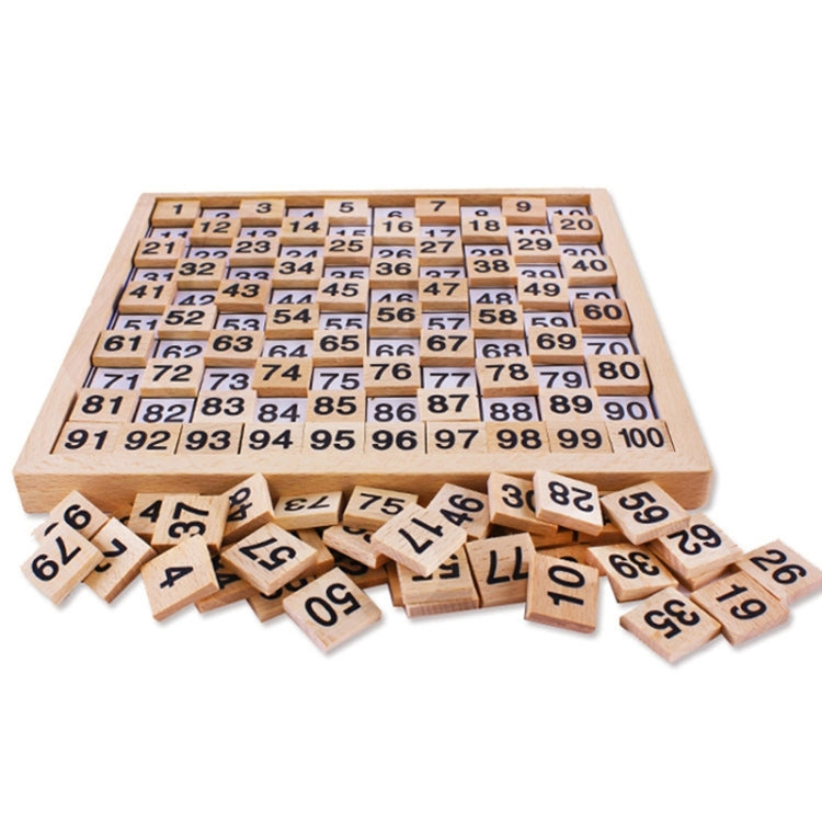 Material didáctico Montessori de madera, juguete de placa de tablero de conteo de números consecutivos de matemáticas 1 - 100, 1 - 100 Consecutive Numbers Counting Board