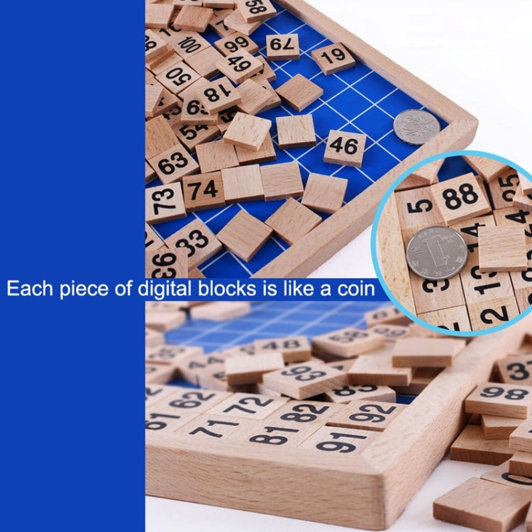 Material didáctico Montessori de madera, juguete de placa de tablero de conteo de números consecutivos de matemáticas 1 - 100, 1 - 100 Consecutive Numbers Counting Board