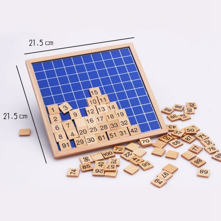 Material didáctico Montessori de madera, juguete de placa de tablero de conteo de números consecutivos de matemáticas 1 - 100, 1 - 100 Consecutive Numbers Counting Board