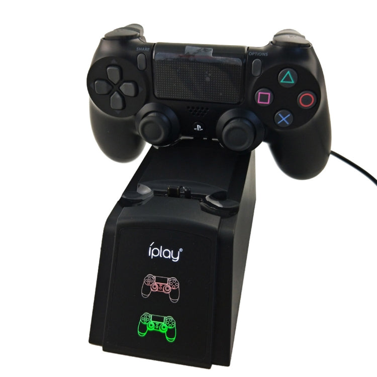Soporte de estación de carga de doble puerto iplay/soporte de carga del controlador para Sony Playstation 4 PS4 y Slim PS4 Pro con pantalla indicadora LED, HBP-119