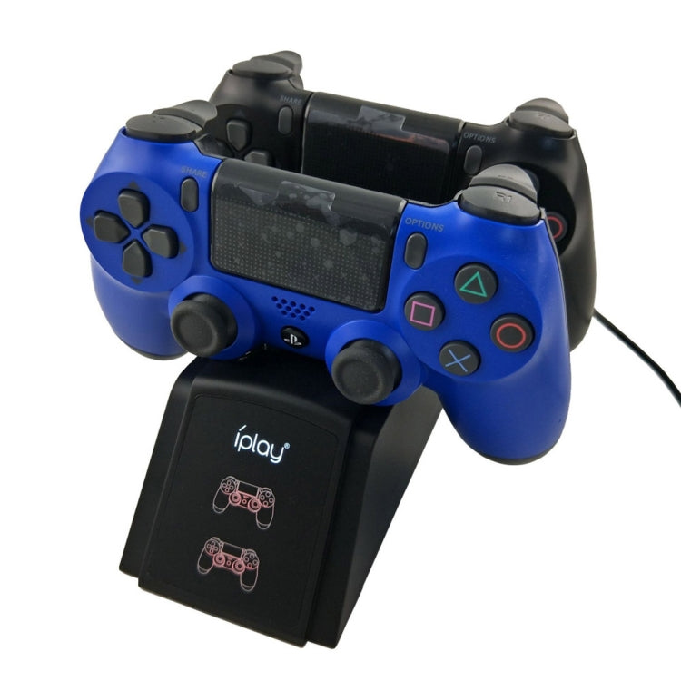 Soporte de estación de carga de doble puerto iplay/soporte de carga del controlador para Sony Playstation 4 PS4 y Slim PS4 Pro con pantalla indicadora LED, HBP-119