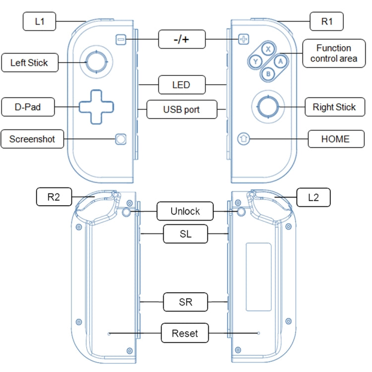 Controlador de joystick de juego inalámbrico Mango izquierdo y derecho para Nintendo Switch Pro, For Nintendo Switch Pro