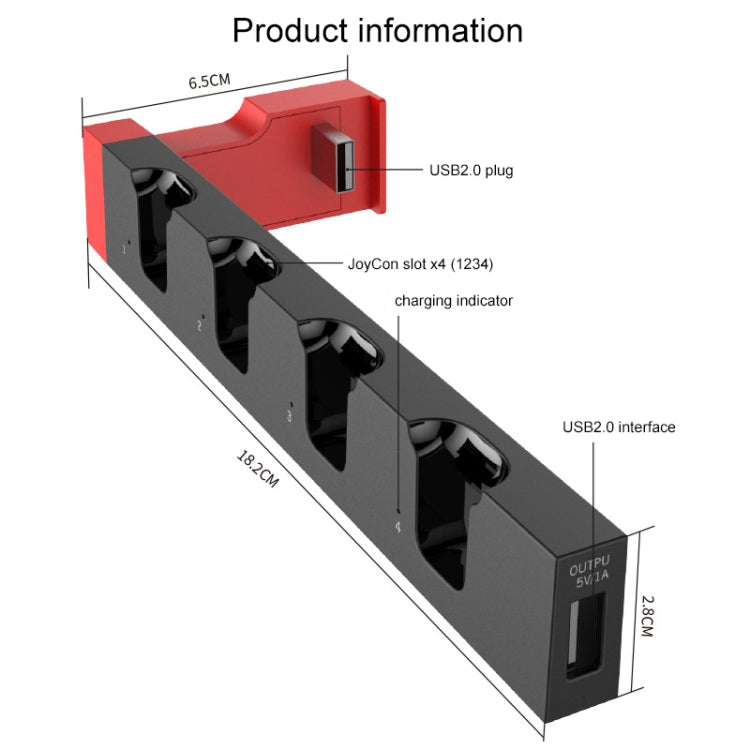 IPega PG-9186 controlador de juego cargador soporte de estación de carga con indicador para Nintendo Switch Joy-Con, PG-9186