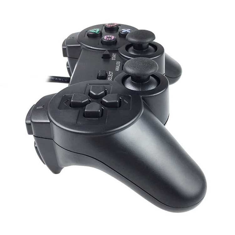 Mango de control de juego con cable Joypad de doble vibración para PS2