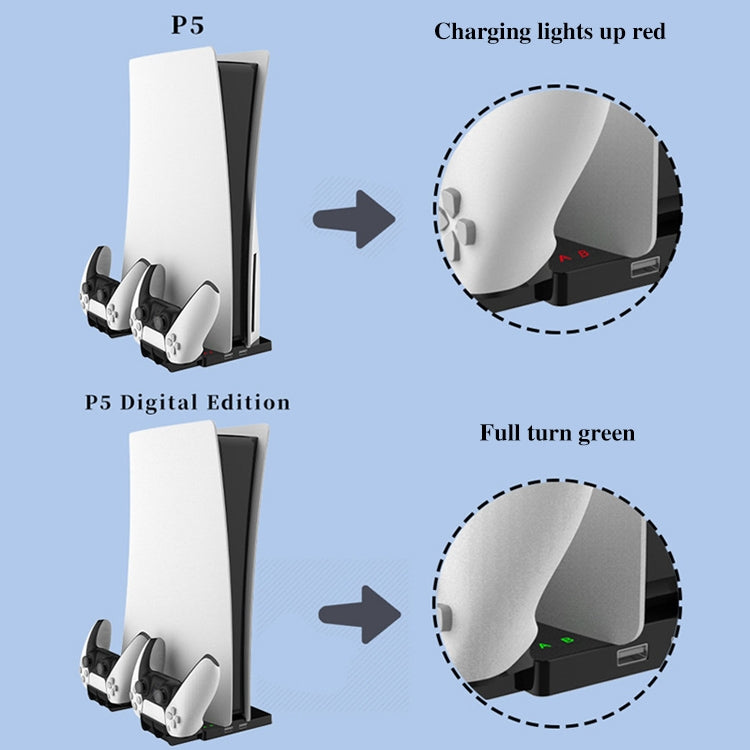 iplay HBP-269 para PS5 De / UHD soporte De carga soporte De Base Vertical con cargador De mango, iPega HBP-269