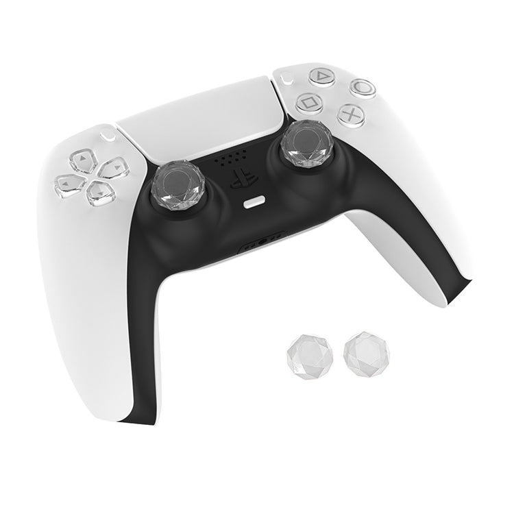 2 tapas de agarre para juegos con textura de diamante para PS5, Clear White, Green, Blue, Red