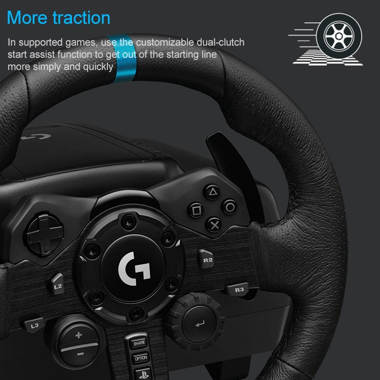 Palanca de cambio de pedal de volante de carreras Logitech G923 para PS5 / PS4 / PC, G923