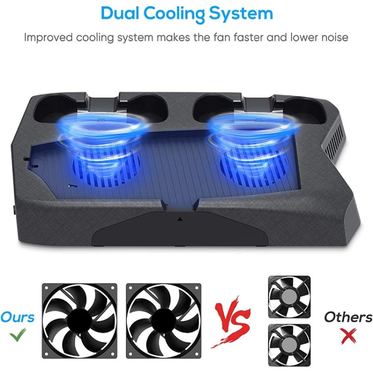 Base de ventilador de refrigeración de carga multifunción KJH P5-010-2 con soporte de bandeja de almacenamiento para PS5 De / UHD, KJH P5-010-2