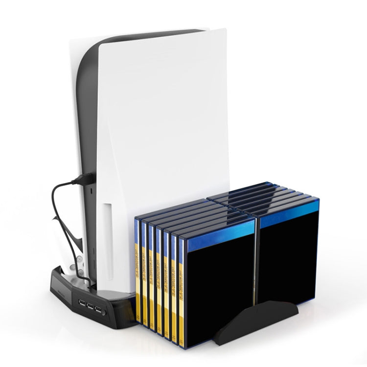 Base de ventilador de refrigeración de carga multifunción KJH P5-010-2 con soporte de bandeja de almacenamiento para PS5 De / UHD, KJH P5-010-2