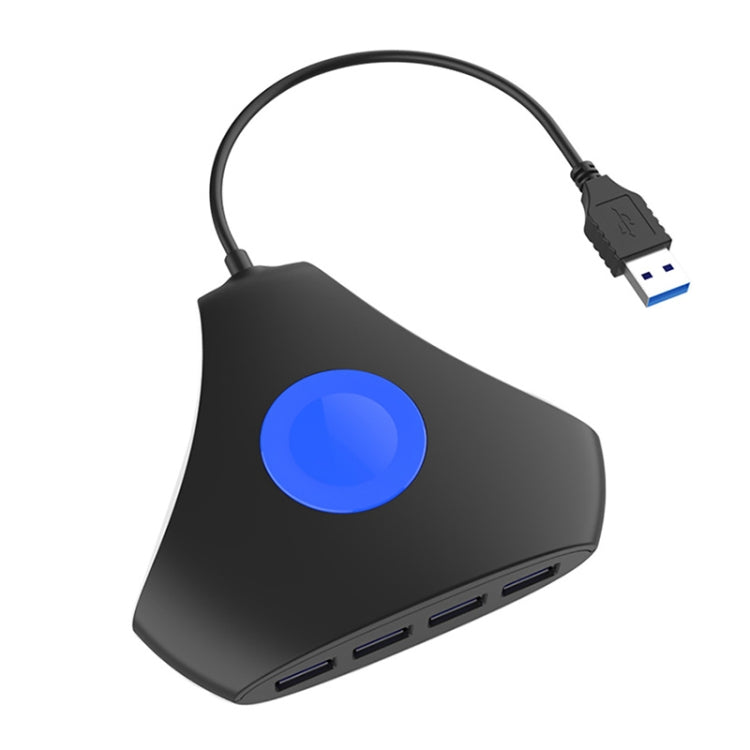 KJH P5-015 4 en 1 Convertidor Hub USB 3.0 Adaptador de expansión de luz azul Divisor Cargador Conector Divisor para PS5 / Xbox Series X, KJH P5-015