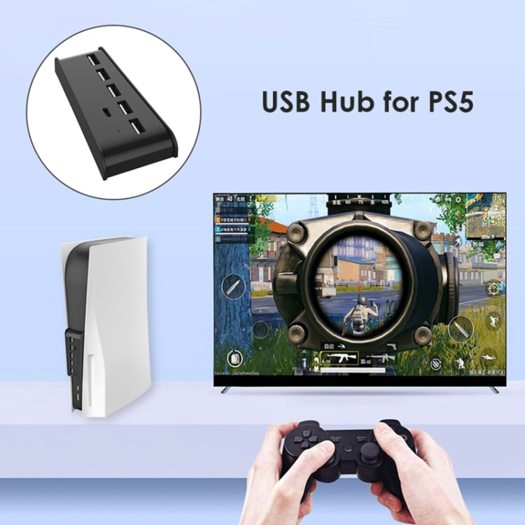 KJH P5-008 6 en 1 Adaptador de concentrador expansor divisor USB para PS5, KJH P5-008