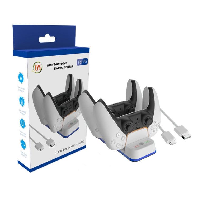 Estación de carga dual con mango inalámbrico JYS P5116 con luz indicadora para PS5, JYS P5116