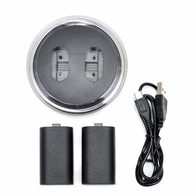Batería recargable SND-362 x 2 + Cable USB + Estación de carga con indicador LED para controlador inalámbrico X-ONE, SND-362