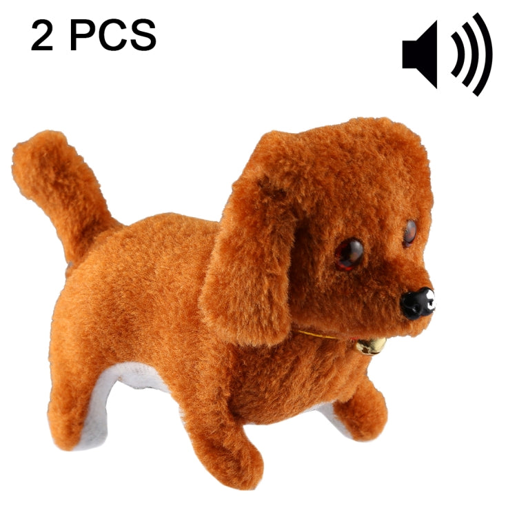 2 uds. Los juguetes eléctricos para cachorros de peluche pueden moverse hacia adelante/hacia atrás/ojos sonoros y luminosos, Single Color