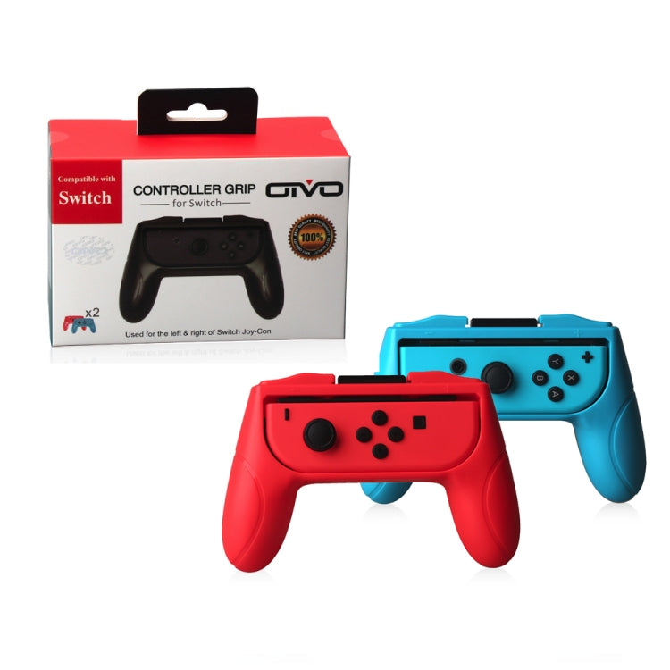 OIVO 2 PCS Controlador de agarre de mango de juego izquierdo y derecho para Nintendo Switch Joy-con Grip, Red And Bule