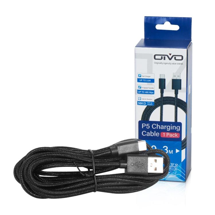 OIVO IV-P5229 Cable de datos de carga USB tipo C de 3m 1A para PS5 / Switch Pro / Xbox Series, IV-P5229