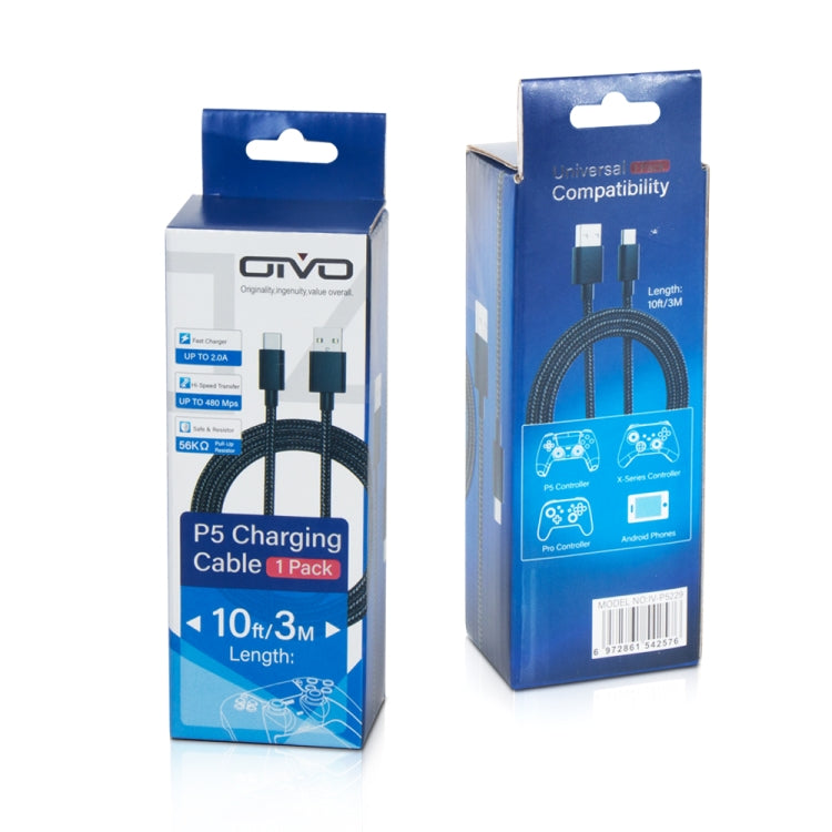 OIVO IV-P5229 Cable de datos de carga USB tipo C de 3m 1A para PS5 / Switch Pro / Xbox Series, IV-P5229
