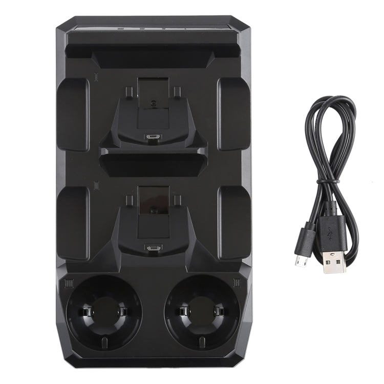Estación de carga USB con cargador 4 en 1, soporte con indicador LED para controlador Playstation PS4 y controlador PS Move, For PS4 & PS Move