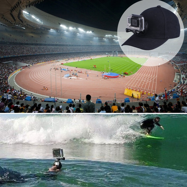 Gorra de béisbol Topi para el sol al aire libre con soporte para cámara para cámara de acción deportiva GoPro, SJCAM y Xiaomi Xiaoyi